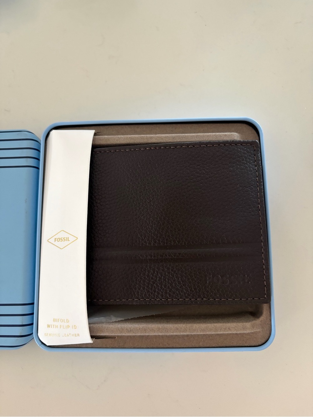 Fossil Men's Wilder Black Leather Bifold Wallet with ID